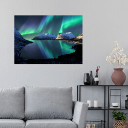Plakat samoprzylepny Zorza polarna nad Norwegią