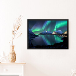 Obraz w ramie Zorza polarna nad Norwegią