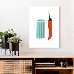 Obraz na płótnie Solniczka i papryka chili - ilustracja