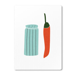 Obraz na płótnie Solniczka i papryka chili - ilustracja