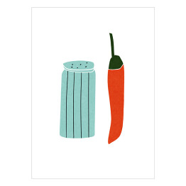 Plakat Solniczka i papryka chili - ilustracja