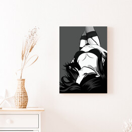 Obraz na płótnie Seksowna dziewczyna w czarnej bieliźnie - ilustracja