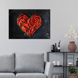 Plakat samoprzylepny Chili w kształcie serca