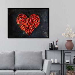 Plakat w ramie Chili w kształcie serca