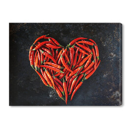 Obraz na płótnie Chili w kształcie serca