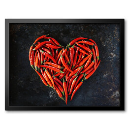 Obraz w ramie Chili w kształcie serca