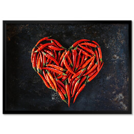 Plakat w ramie Chili w kształcie serca