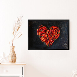 Obraz w ramie Chili w kształcie serca