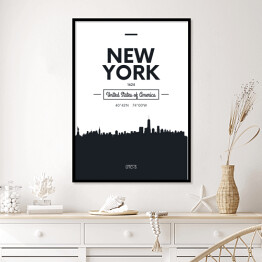 Plakat w ramie Typografia z widokiem Nowego Jorku