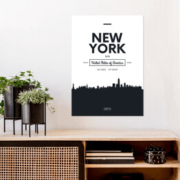 Plakat samoprzylepny Typografia z widokiem Nowego Jorku