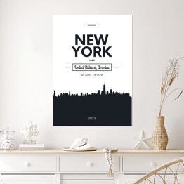 Plakat samoprzylepny Typografia z widokiem Nowego Jorku