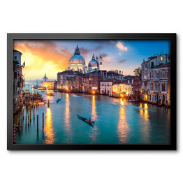 Obraz w ramie Zmierzch nad Kanałem Grande w Wenecji, Włochy