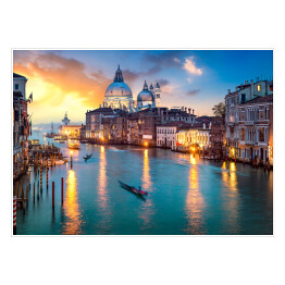 Plakat samoprzylepny Zmierzch nad Kanałem Grande w Wenecji, Włochy