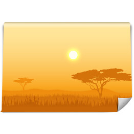 Fototapeta winylowa zmywalna Afrykański krajobraz z sylwetkami drzew