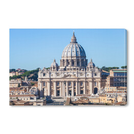 Obraz na płótnie Papieska Bazylika Świętego Piotra i plac w Watykanie w słoneczny dzień