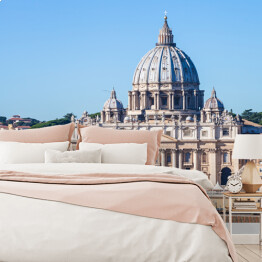 Fototapeta winylowa zmywalna Papieska Bazylika Świętego Piotra i plac w Watykanie w słoneczny dzień
