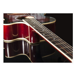 Plakat samoprzylepny Gitara akustyczna na czarnym tle
