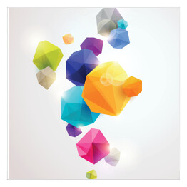 Plakat samoprzylepny Błyszczące kolorowe geometryczne kryształy