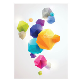 Plakat Błyszczące kolorowe geometryczne kryształy