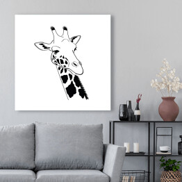 Głowa żyrafy - czarno biała ilustracja