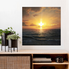 Plakat samoprzylepny Zachód słońca nad morzem