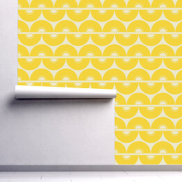 Tapeta samoprzylepna w rolce Żółty geometryczny wzór retro