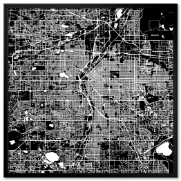 Plakat w ramie Mapa miasta Denver, USA