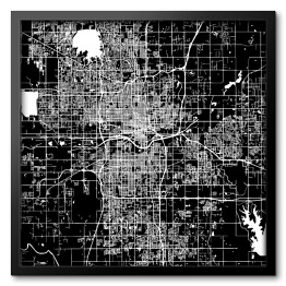 Obraz w ramie Mapa miasta Oklahoma, USA