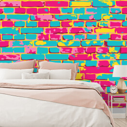 Kolorowa ściana z cegieł - tekstura