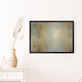Obraz w ramie Stylowa złota ściana z szarymi pionowymi przetarciami