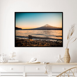 Plakat w ramie Jezioro Kawaguchiko i góra Fuji
