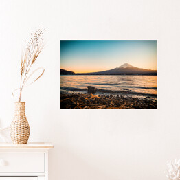 Plakat samoprzylepny Jezioro Kawaguchiko i góra Fuji
