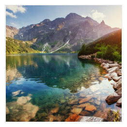 Plakat samoprzylepny Jezioro wysoko w Tatrach, Polska