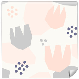 Tapeta samoprzylepna w rolce Abstrakcyjne pastelowe i szare tulipany