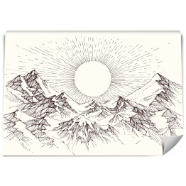 Fototapeta Słońce wschodzi nad górami