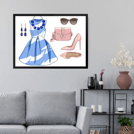 Obraz w ramie Modny zestaw dla kobiety - wiosenny strój