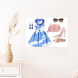 Plakat Modny zestaw dla kobiety - wiosenny strój