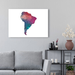 Kolorowa mapa Ameryki Południowej na białym tle