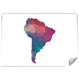 Kolorowa mapa Ameryki Południowej na białym tle
