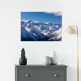 Plakat Ośnieżone szczyty Dombai, Kaukaz, Rosja