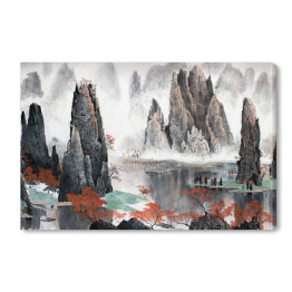 Obraz na płótnie Chiński krajobraz - góry i woda