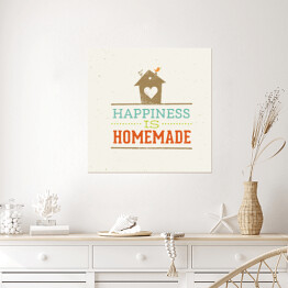 Plakat samoprzylepny Typografia - cytat o szczęściu