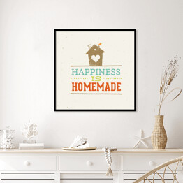 Plakat w ramie Typografia - cytat o szczęściu