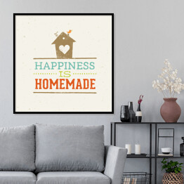 Plakat w ramie Typografia - cytat o szczęściu