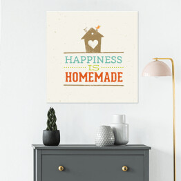 Plakat samoprzylepny Typografia - cytat o szczęściu