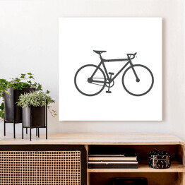 Obraz na płótnie Czarny rower na białym tle