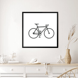 Obraz w ramie Czarny rower na białym tle