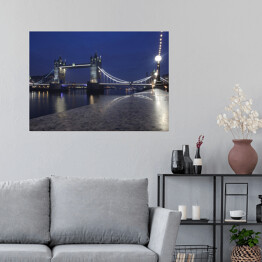 Plakat Tower Bridge w nocy, Londyn, Wielka Brytania