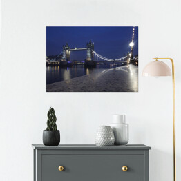 Plakat Tower Bridge w nocy, Londyn, Wielka Brytania