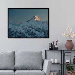 Plakat w ramie Gerlach, najwyższy szczyt Tatr zimą